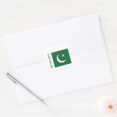 Sticker Carré Drapeau du Pakistan (Enveloppe)