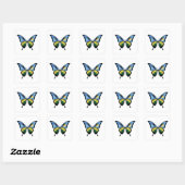Sticker Carré Drapeau du papillon d'hirondelle du Rwanda (Feuille)