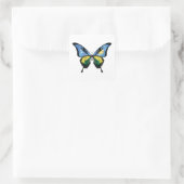 Sticker Carré Drapeau du papillon d'hirondelle du Rwanda (Sac)