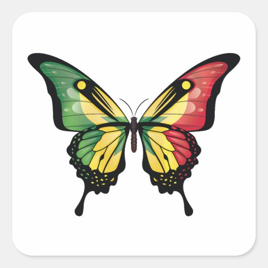 Sticker Carré Drapeau du papillon Swallowtail sénégalais (Devant)