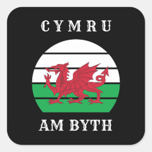 Sticker Carré Drapeau Du Pays De Galles Cymru Am By Fier D'Être
