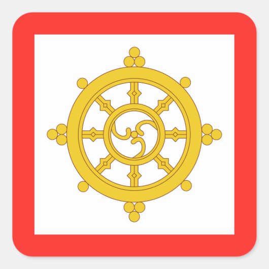 Sticker Carré Drapeau du royaume de Sikkim (Devant)