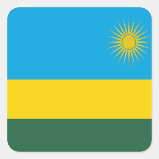Sticker Carré Drapeau du Rwanda (Devant)