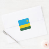 Sticker Carré Drapeau du Rwanda (Enveloppe)