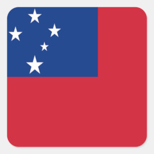 Sticker Carré Drapeau du Samoa