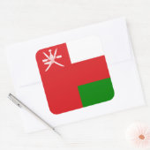 Sticker Carré Drapeau du Sultanat d'Oman (Enveloppe)