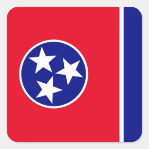 Sticker Carré Drapeau du Tennessee