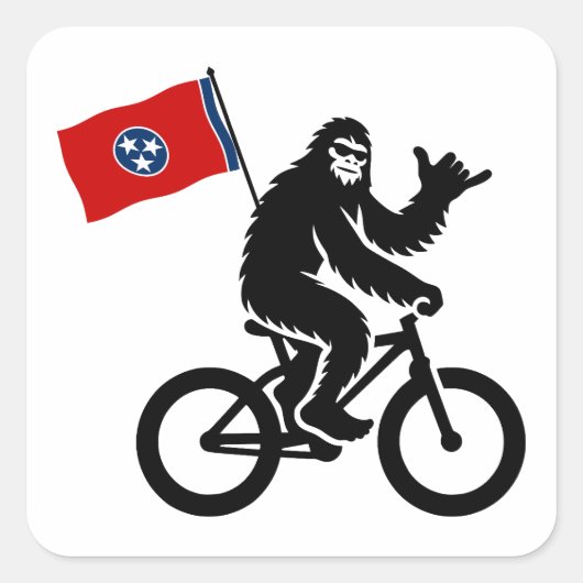 Sticker Carré Drapeau du Tennessee de Bigfoot Cycling (Devant)