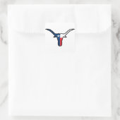 Sticker Carré Drapeau du Texas Longhorn (Sac)