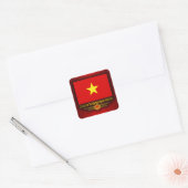 Sticker Carré Drapeau du Vietnam (Enveloppe)