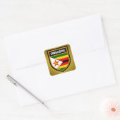 Sticker Carré Drapeau du Zimbabwe (Enveloppe)
