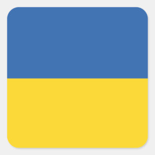 Sticker Carré Drapeau d'Ukraine