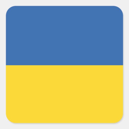 Sticker Carré Drapeau d'Ukraine (Devant)