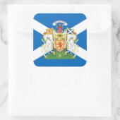 Sticker Carré Drapeau écossais et armoiries royales, Écosse (Sac)