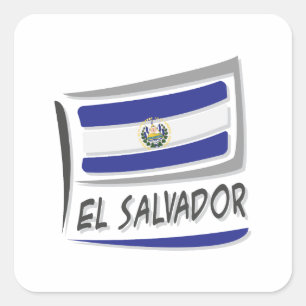 Sticker Carré Drapeau El Salvador Pride X