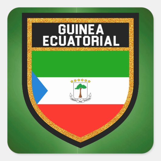Sticker Carré Drapeau équatorien de Guinée (Devant)