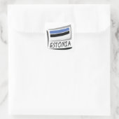 Sticker Carré Drapeau Estonie Pride X (Sac)