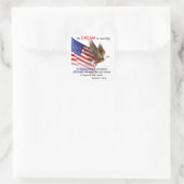 Sticker Carré Drapeau et aigle Donald J Trump Citation (Sac)