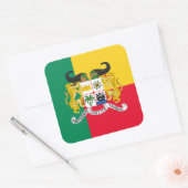 Sticker Carré Drapeau et armoiries du Bénin (Enveloppe)
