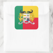 Sticker Carré Drapeau et armoiries du Bénin (Sac)