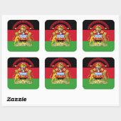Sticker Carré Drapeau et armoiries du Malawi (Feuille)