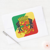 Sticker Carré Drapeau et blason congolais, République du Congo (Enveloppe)