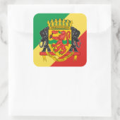 Sticker Carré Drapeau et blason congolais, République du Congo (Sac)