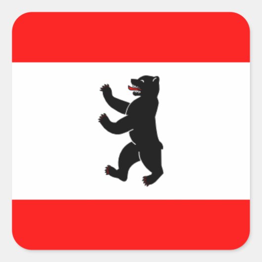 Sticker Carré Drapeau Fahne Berlin Allemagne (Devant)