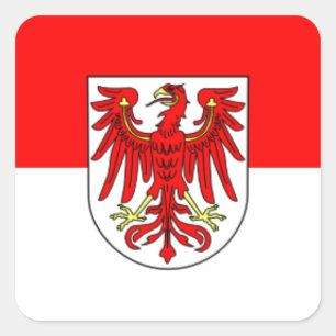 Sticker Carré Drapeau - Fahne - Flagge - Allemagne - Brandebourg