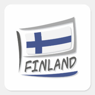 Sticker Carré Drapeau Finlande Pride X