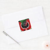 Sticker Carré Drapeau Fluid Kenyan : Un design moderne (Enveloppe)
