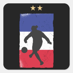 Sticker Carré Drapeau français du drapeau français du maillot de