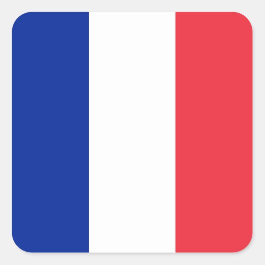 Sticker Carré Drapeau France (Devant)