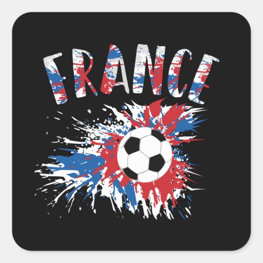 Sticker Carré Drapeau France de balle de football (Devant)