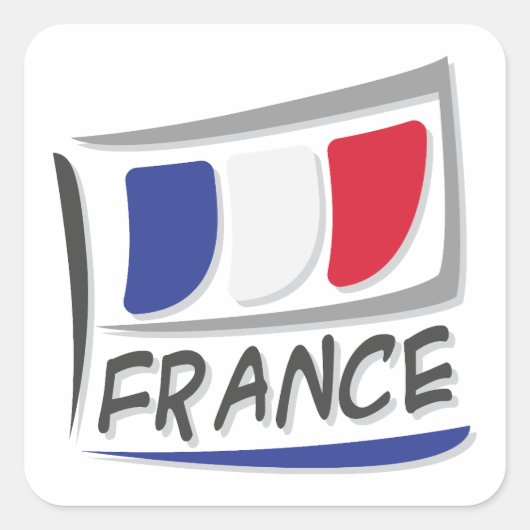 Sticker Carré Drapeau France Pride X (Devant)