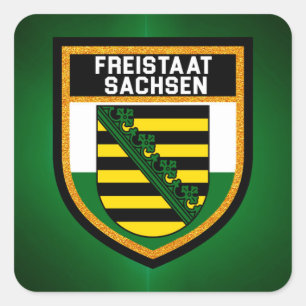 Sticker Carré Drapeau Freistaat Sachsen