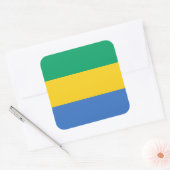 Sticker Carré Drapeau gabonais, Drapeau du Gabon (Enveloppe)