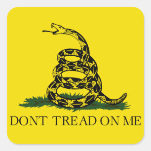 Sticker Carré Drapeau Gadsden Ne me marche pas dessus