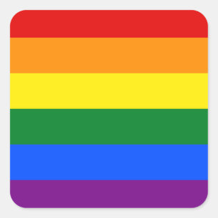 Sticker Carré Drapeau Gay pride arc-en-ciel LGBT