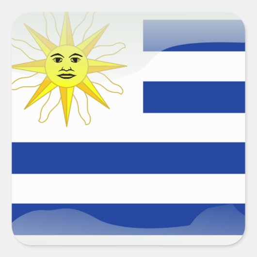 Sticker Carré Drapeau glacé uruguayen (Devant)