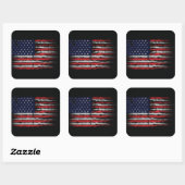 Sticker Carré Drapeau Grunge U.S.A (Feuille)