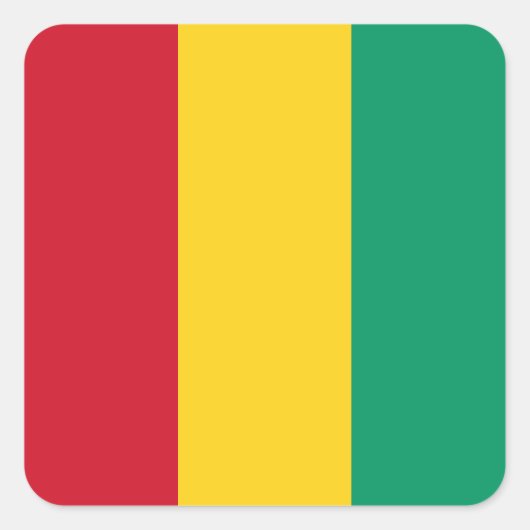 Sticker Carré Drapeau Guinée (Devant)