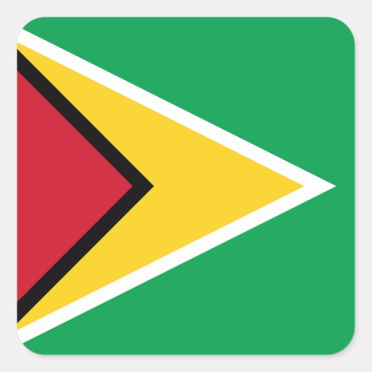 Sticker Carré Drapeau Guyana (Devant)