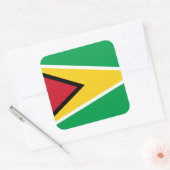 Sticker Carré Drapeau Guyana (Enveloppe)