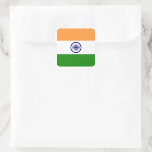 Sticker Carré Drapeau indien (Sac)