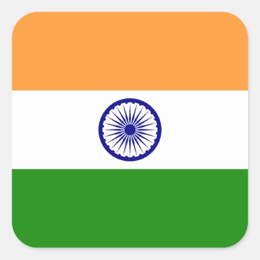 Sticker Carré Drapeau indien (Devant)