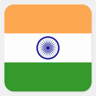 Sticker Carré Drapeau indien
