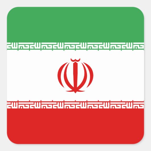 Sticker Carré Drapeau Iran (Iran) (Devant)
