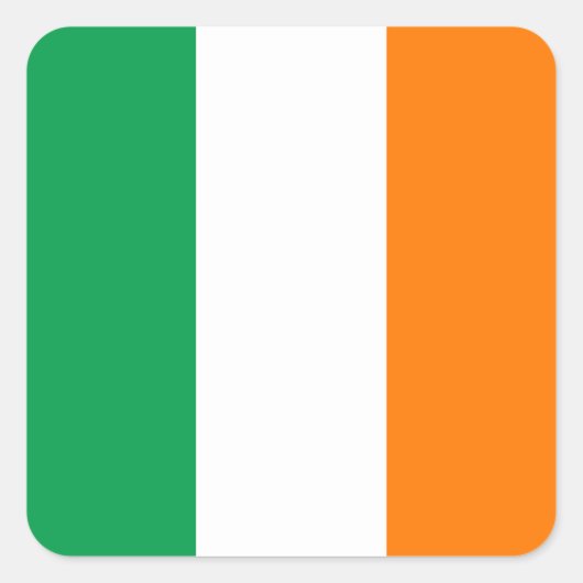 Sticker Carré drapeau irlandais (Devant)