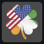 Sticker Carré Drapeau irlandais américain Irlande<br><div class="desc">Drapeau irlandais Irlande Drapeau pour Jour de la Saint Patrick Groupe Famille Correspondances Design Cadeau Carré Stickers Classic Collection.</div>